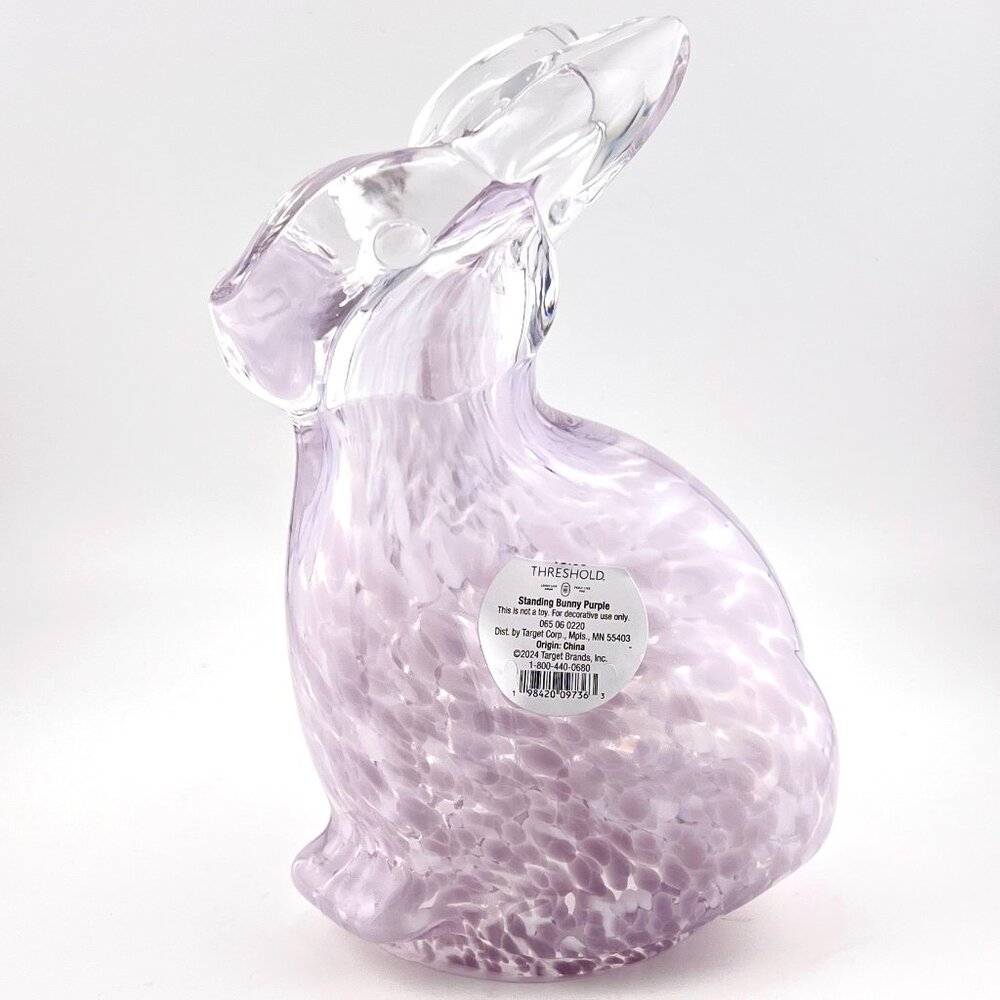 NEW Target Threshold Purple Confetti Glass Easter Bunny 8 in
